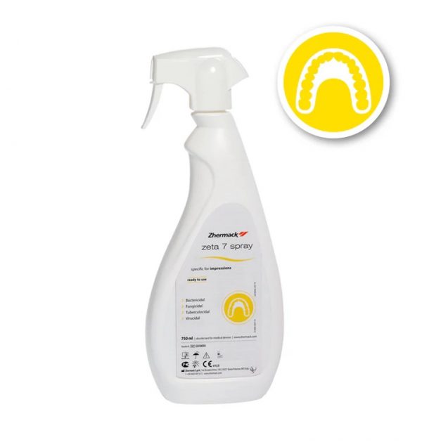 ZETA 7 SPRAY 750ml: Desinfectante listo para usar, para una desinfección rápida y sencilla de las impresiones.